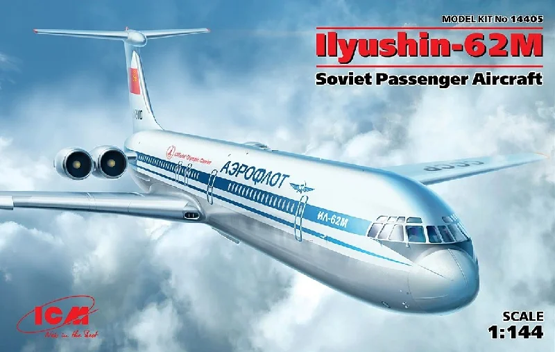 Soviet Ilyushin IL62M Passenger Airliner (1/144 Scale) Aircraft Model Kit