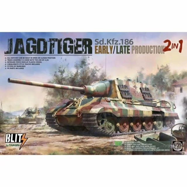 Jagdtiger SdKfz 186 Early/Late Production (1/35 Scale) Plastic Military Model Kit