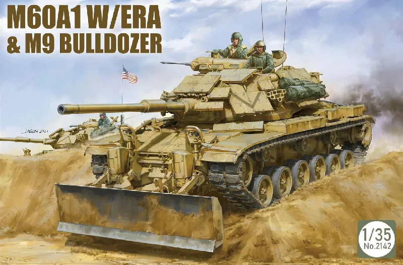 M60A1 Tank with ERA & M9 Dozer Blade (1/35 Scale) Plastic Military Model Kit