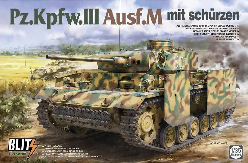 PzKpfw III Ausf M with Side-Skirt (1/35 Scale) Plastic Military Model Kit