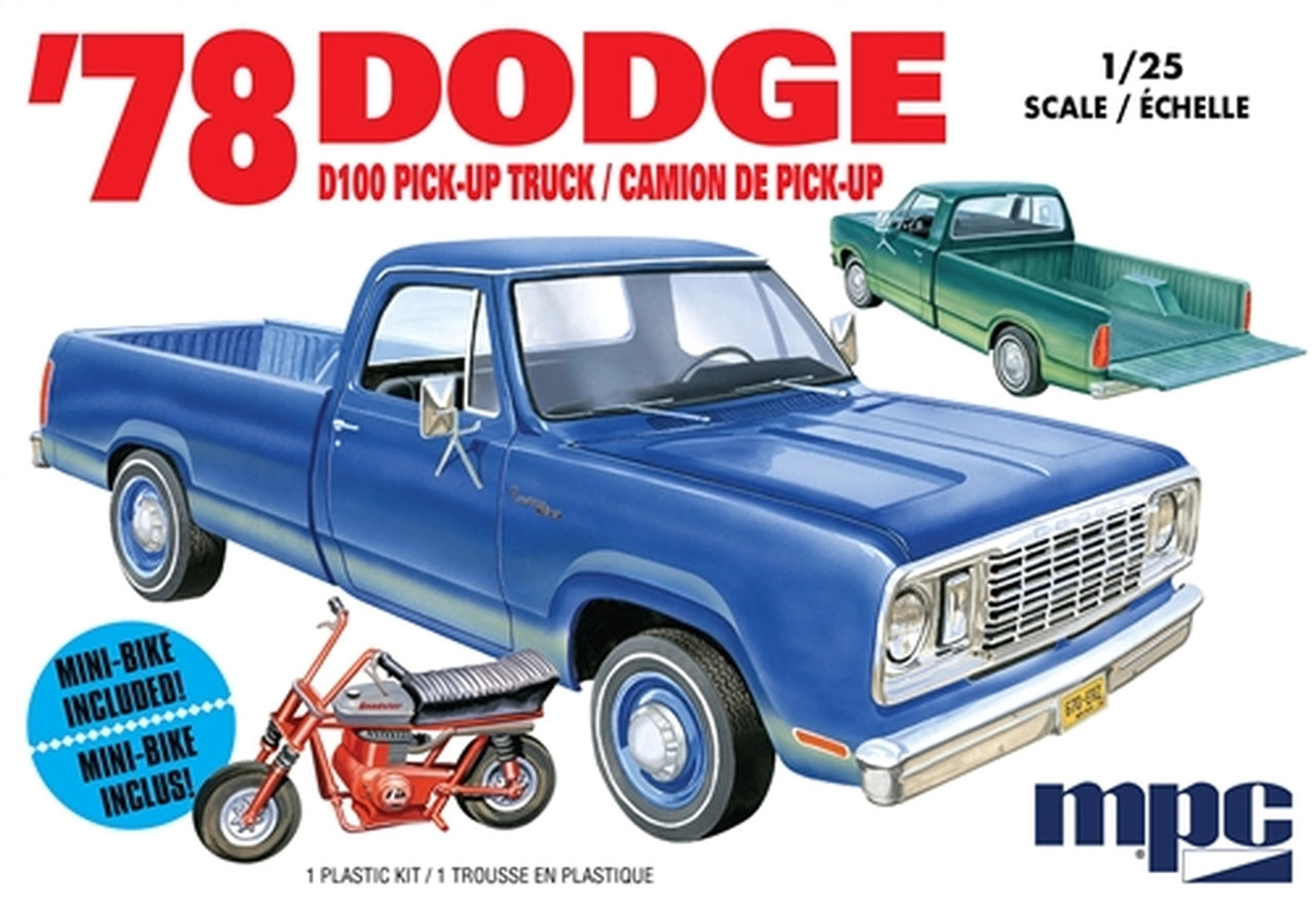 1978 Dodge D100 Custom Pickup Truck (1/25 Scale) Plastic Vehicle Model Kit