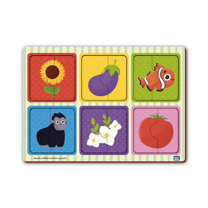 2 Piece Of Colours Mix and Match Puzzle (Set of 6)