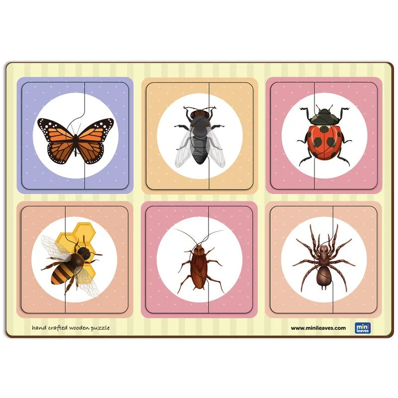 2 Piece Of Insects Puzzle (Set of 6)