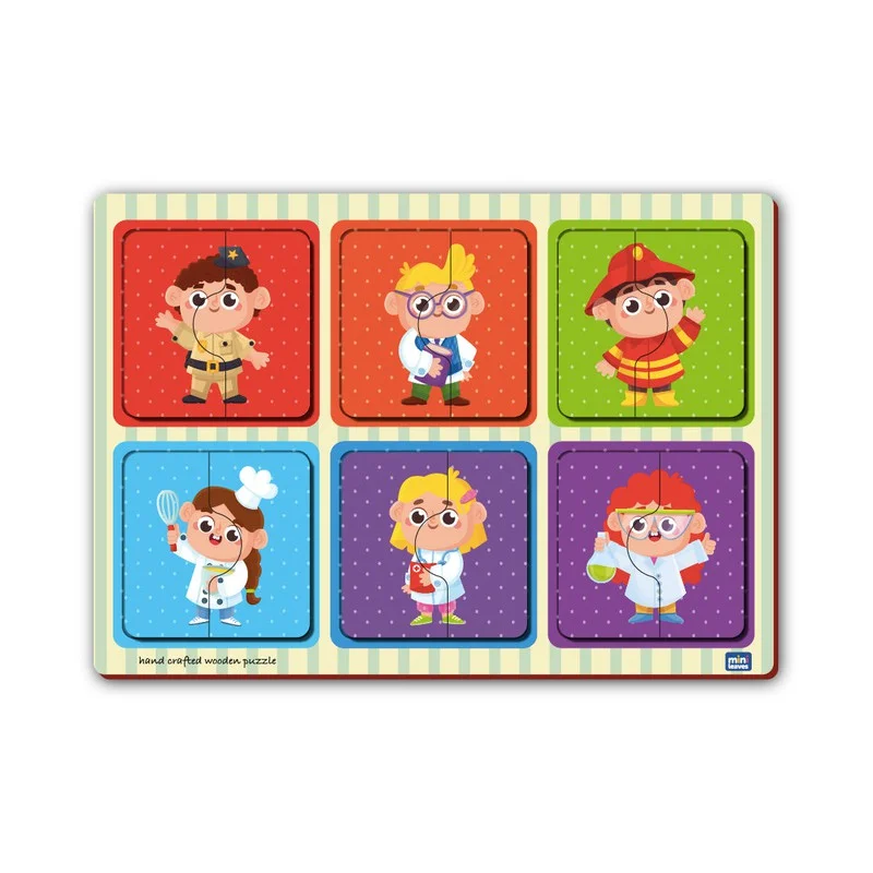 2 Piece Of Professions  Puzzle (Set of 6)