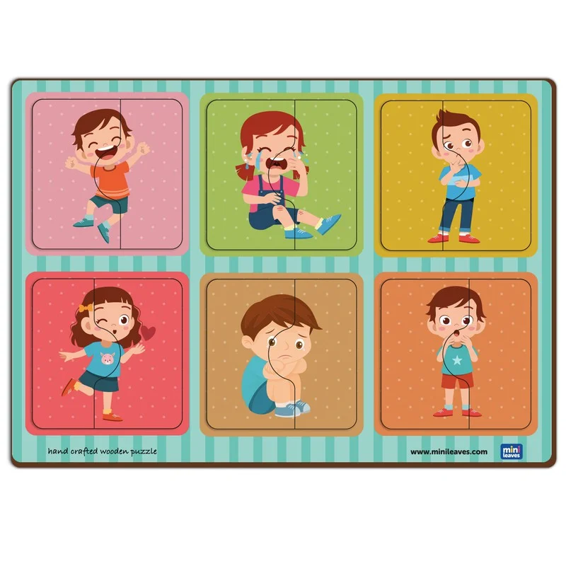 2 Piece Puzzle Of  Emotions Puzzle (Set of 6)