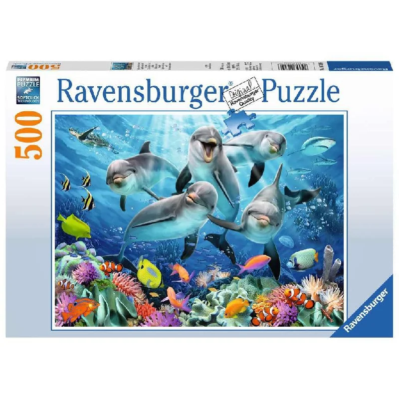 Dolphins in the Coral Reef 500 Piece Puzzle