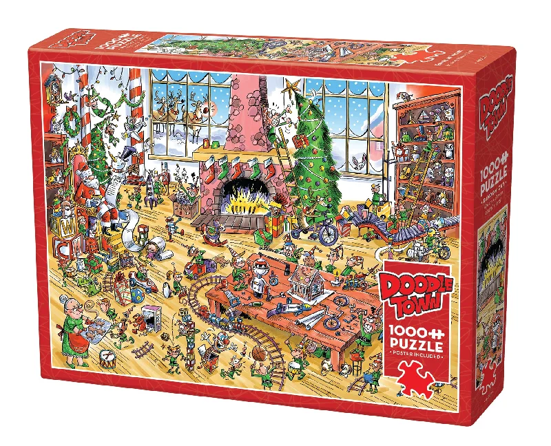 DoodleTown Elves at Work 1000 Piece Puzzle - Online Exclusive