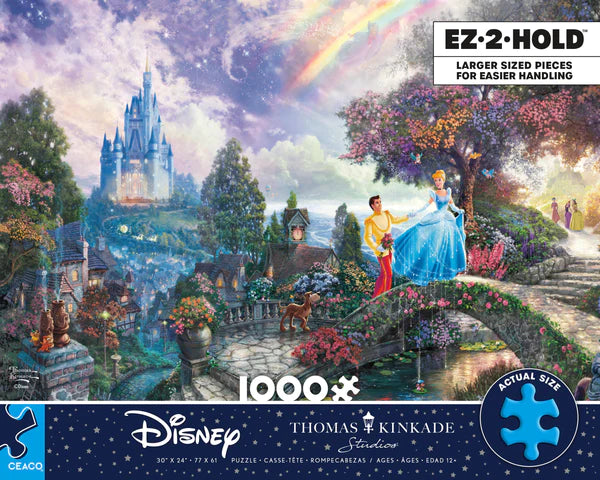 EZ 2 Hold - Thomas Kinkade Disney Cinderella Wishes Upon a Dream - 1000 Oversized Piece Puzzle