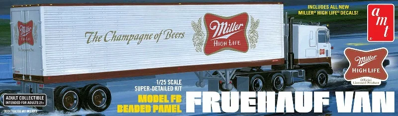 Miller Beer Beaded Panel Fruehauf 40' Van (1/25 Scale) Plastic Vehicle Model Kit