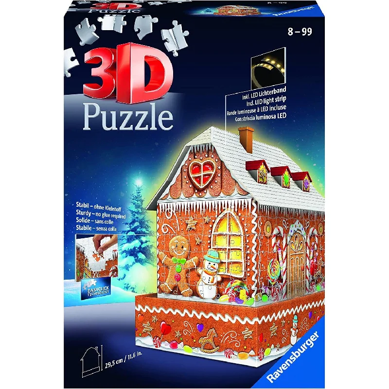 Gingerbread House - Night Edition Seasonal 3D 216 Piece Puzzle