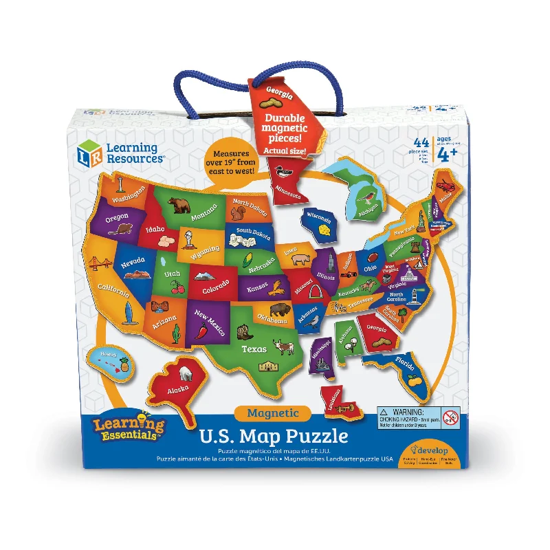 Learning Essentials - Magnetic U.S. Map Puzzle: 44 Pcs