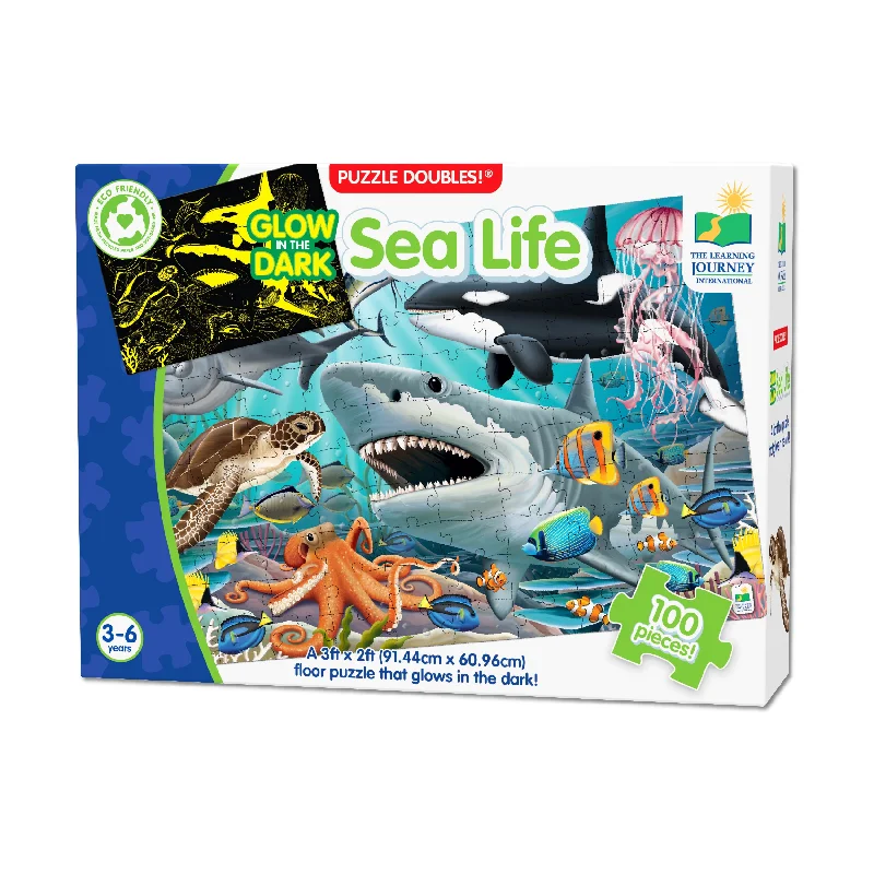 Puzzle Doubles! - Glow in the Dark Sea Life: 100 Pcs