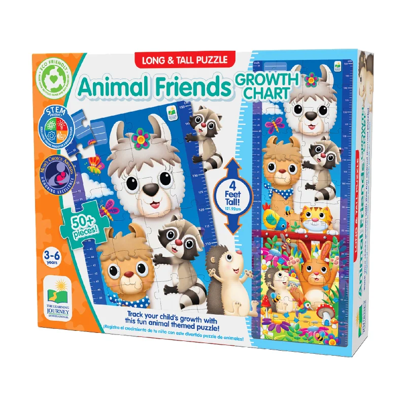 Long & Tall Puzzles - Animal Friends Growth Chart: 50+ Pcs