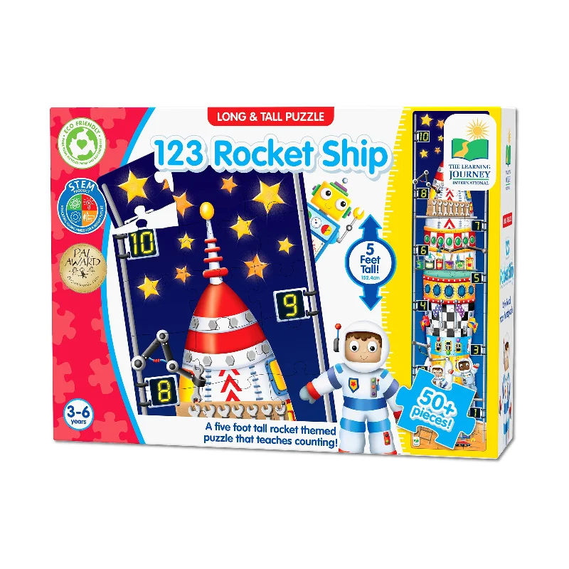 Long & Tall Puzzle - 123 Rocket Ship: 50+ Pcs