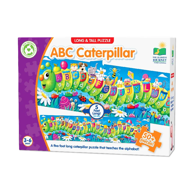 Long & Tall Puzzle - ABC Caterpillar: 50+ Pcs