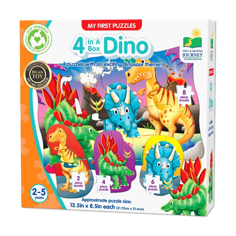 My First Puzzles - 4 In A Box - Dino: 20 Pcs