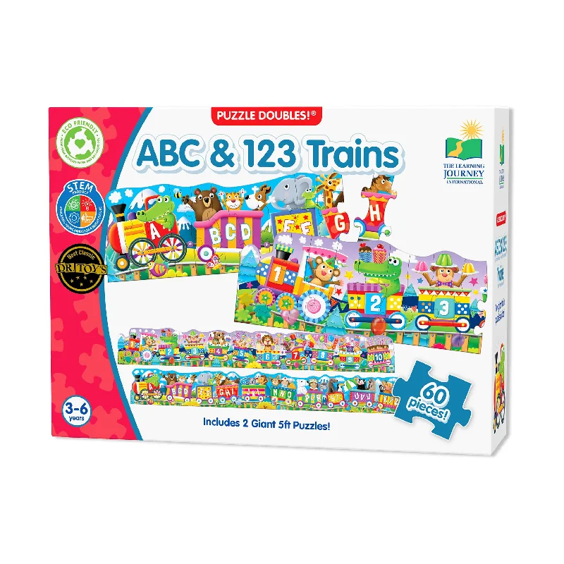 Puzzle Doubles! - ABC & 123 Trains: 60 Pcs