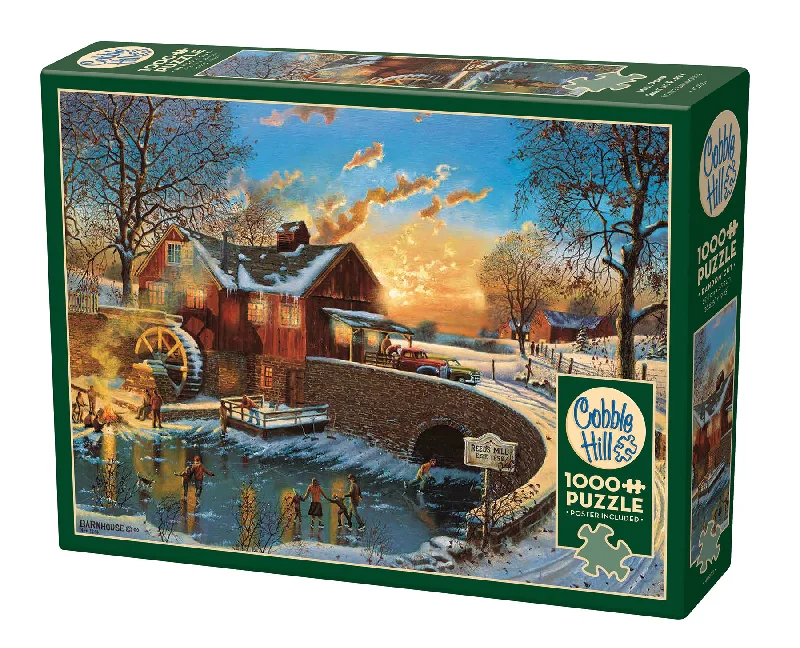 Mill Pond Skating Party Exclusive 1000 Piece Puzzle