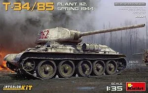 T-34/85 (Plant 112 Spring 1944 [Interior Kit]) (1/35 Scale) Plastic Military Model Kit