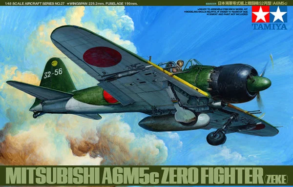 Mitsubishi A6M5c Zero Fighter (ZEKE) (1/48th Scale) Plastic Aircraft Model Kit