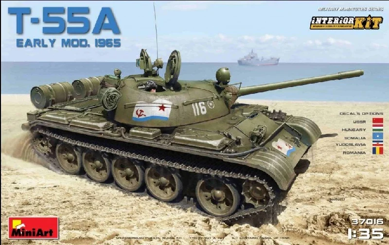 T55A Early Model 1965 With Interior (1/35 Scale) Plastic Military Kit