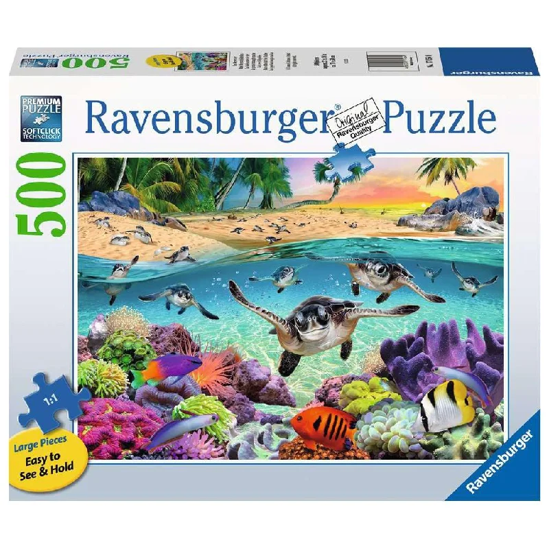 Race of the Baby Sea Turtles 500 Piece Large Format Puzzle