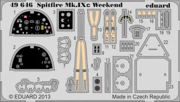 Spitfire Mk Ixc Weekend Detail Kits (1/48 Scale) Aircraft Model Kit