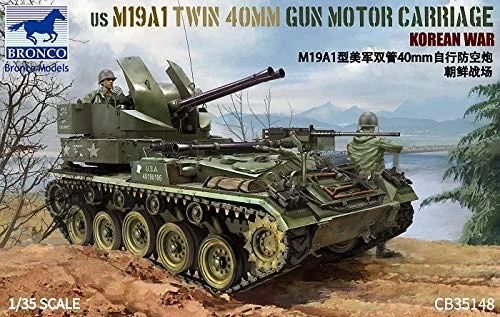 U.S. M19A1 Twin 40mm Gun Motor Carriage (1/35 Scale) Plastic Military Model Kit