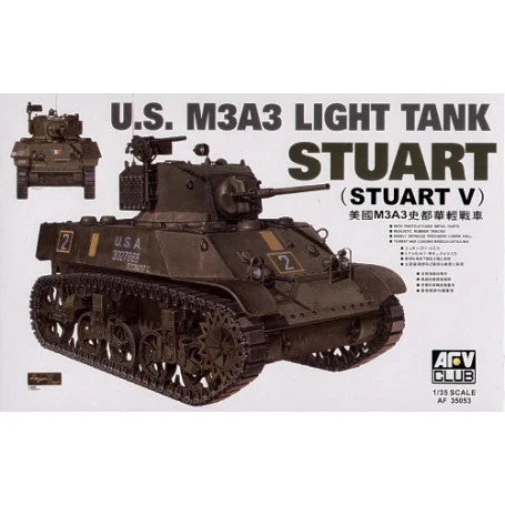 U.S. M3A3 Stuart Light Tank (1/35 Scale) Plastic Military Model Kit