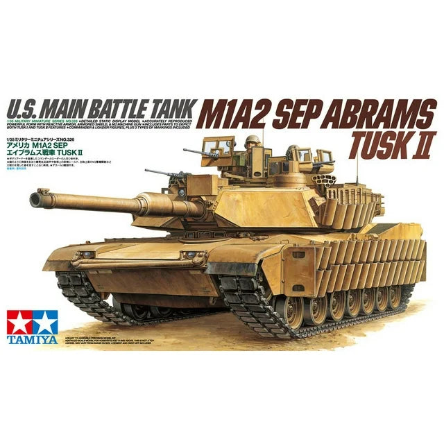 US Main BattleTank M1A2 SEP Abrams TUSK II (1/35 Scale) Plastic Military Model Kit