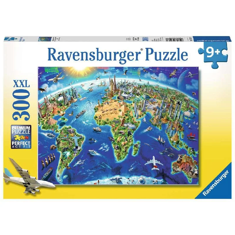 World Landmarks Map 300 Piece Puzzle